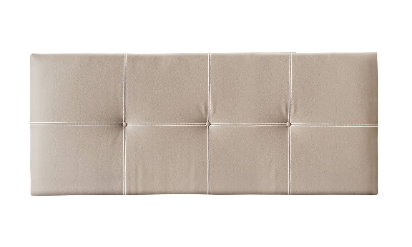 Cabezal cama matrimonio, tapizado de polipiel color visón
